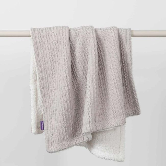 Paturica Lux Sherpa pentru bebelusi 75 x 100 cm grey Clevamama 3484 SUPclvm_3484