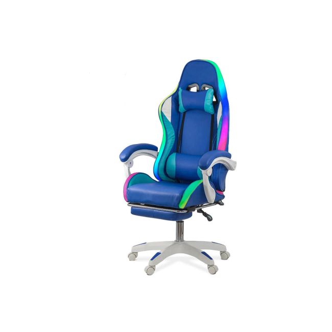 Scaun gaming cu lumini rbg si suport picioare off 298 drm10106