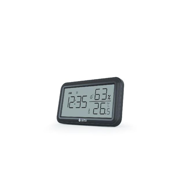 Termometru si higrometru digital de camera, ceas cu alarma, memorie, suport expandabil, negru, AirBi LINE BI1052