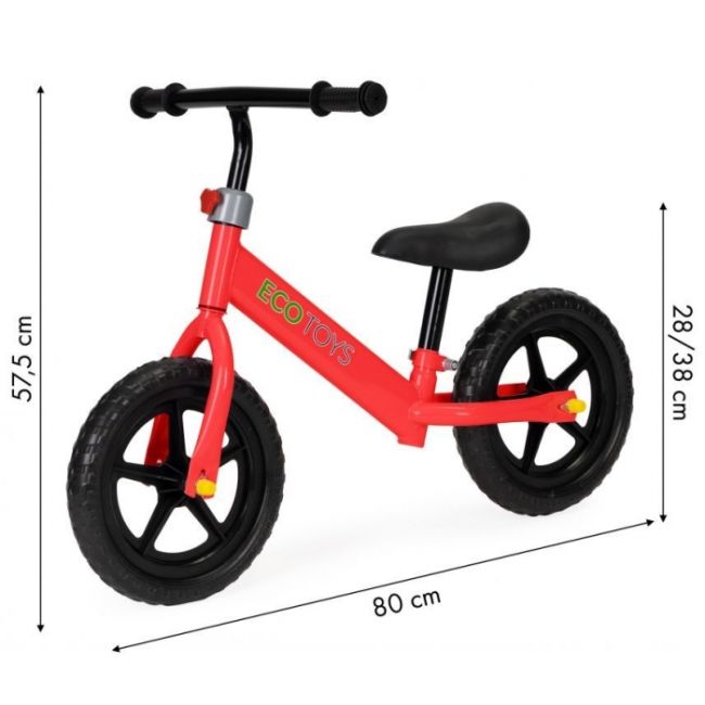 Bicicleta fara pedale cu roti din spuma eva ecotoys jm-763 - rosu edeedijm-763red