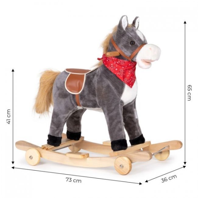 Calut balansoar cu roti, sunete si coada in miscare ecotoys xl-106w - gri edeedixl-106wgray