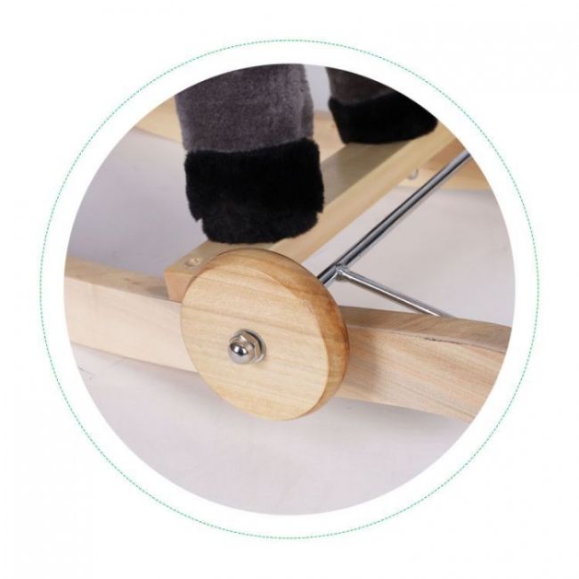 Calut balansoar cu roti, sunete si coada in miscare ecotoys xl-106w - gri edeedixl-106wgray