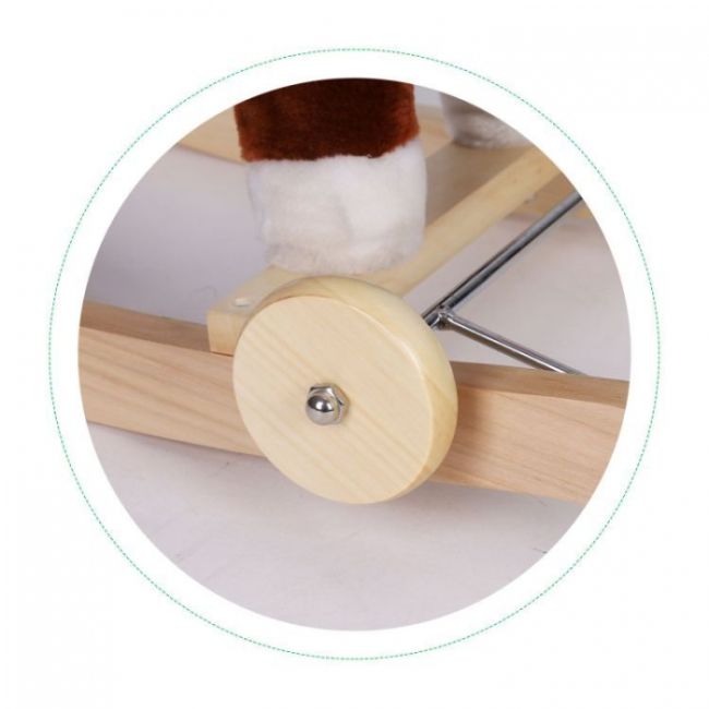 Calut balansoar cu roti, sunete si coada in miscare ecotoys xl-106w - maro edeedixl-106wbrown