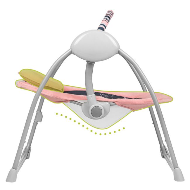 Lionelo - Fotoliu balansoar electric, Ruben, Cu spatar reglabil, Cu 12 melodii relaxante si sunete ale naturii, Cu 3 programe de balansare automata, Conform cu standardul european EN 16232, 68x65 cm, Roz BYNLO-RUBEN_PINK_BABY