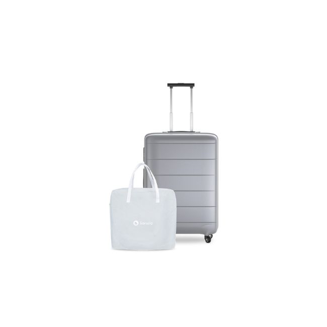 Lionelo - Patut balansoar Malin, 3 in 1, Pliabil, 0-9 kg, Geanta Transport, Asamblare Rapida, Ultra-Usor, Conform cu standardele europeane de securitate EN1130 si EN16890, Gri BYNLO-MALIN_GREY_STONE