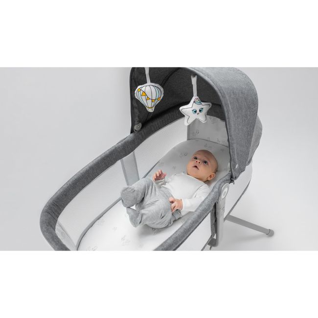 Lionelo - Patut balansoar Malin, 3 in 1, Pliabil, 0-9 kg, Geanta Transport, Asamblare Rapida, Ultra-Usor, Conform cu standardele europeane de securitate EN1130 si EN16890, Gri BYNLO-MALIN_GREY_STONE
