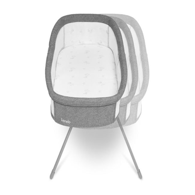 Lionelo - Patut balansoar Malin, 3 in 1, Pliabil, 0-9 kg, Geanta Transport, Asamblare Rapida, Ultra-Usor, Conform cu standardele europeane de securitate EN1130 si EN16890, Gri BYNLO-MALIN_GREY_STONE