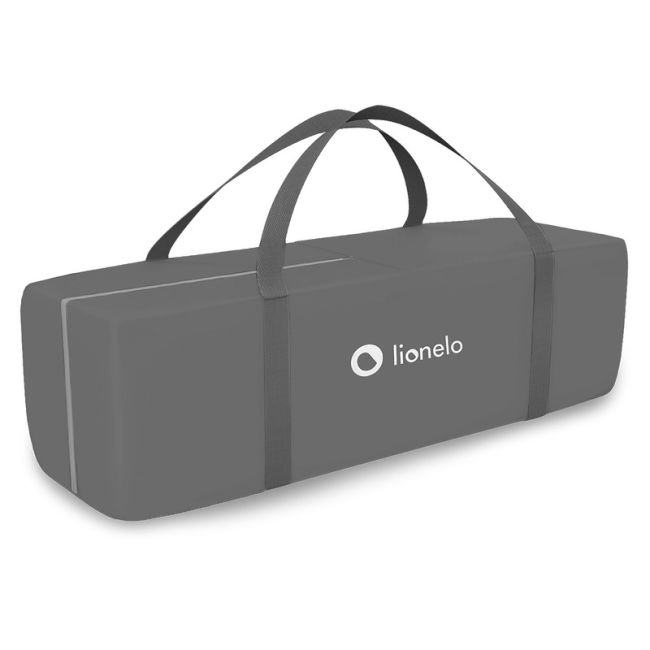Lionelo - Patut pliant cu doua nivele, Stefi Plus, Cu intrare laterala cu fermoar, 2 roti, 120x60 cm, Conform cu standardul european de securitate EN 716, Gri BYNLO-STEFI_PLUS_GREY_WHITE