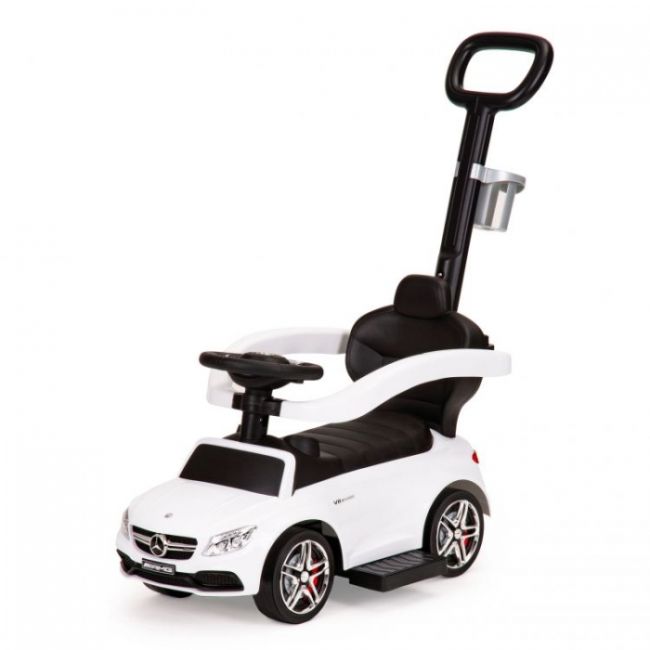 Masinuta de impins cu maner mercedes ecotoys 639 - alb edeedi639white