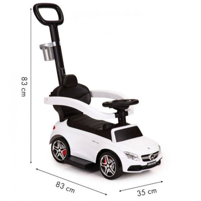 Masinuta de impins cu maner mercedes ecotoys 639 - alb edeedi639white