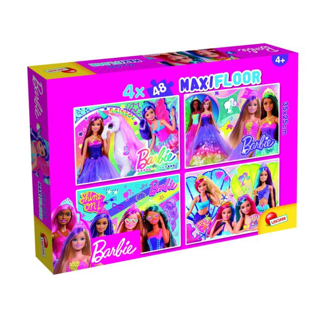 Puzzle de colorat maxi - barbie (4 x 48 de piese)