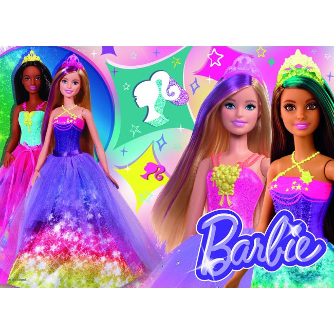 Puzzle de colorat maxi - barbie (4 x 48 de piese)
