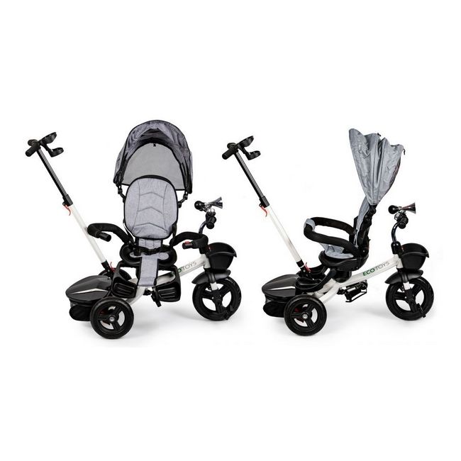 Tricicleta cu sezut reversibil ecotoys jm-311 - gri edeedijm-311grey