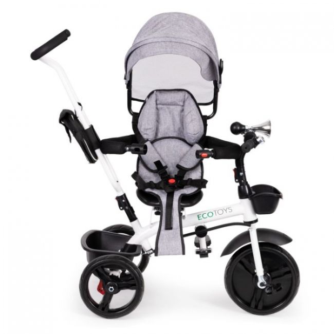 Tricicleta cu sezut reversibil ecotoys jm-322 - gri edeedijm-322grey
