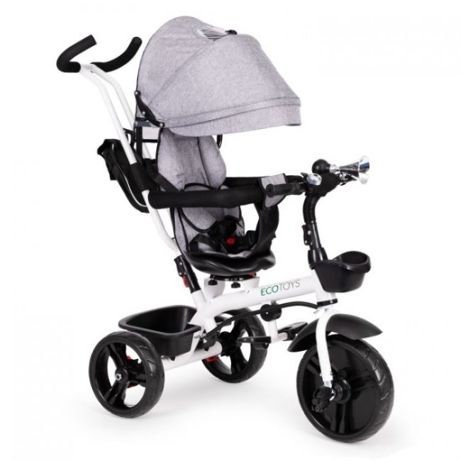 Tricicleta cu sezut reversibil ecotoys jm-322 - gri edeedijm-322grey