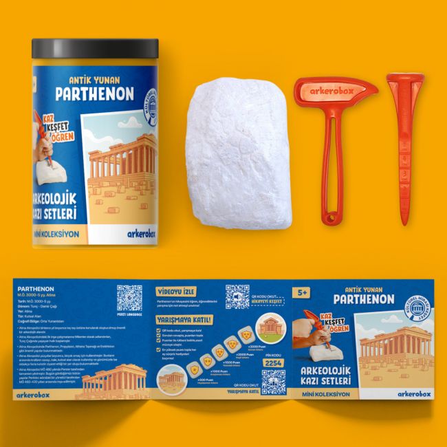 Arkerobox - Mini set arheologic educational si puzzle 3D, Grecia antica, Parthenon JEMARK2599