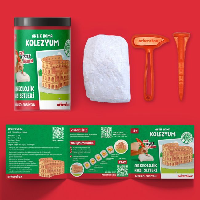 Arkerobox - Mini set arheologic educational si puzzle 3D, Roma antica, Colosseum JEMARK2582
