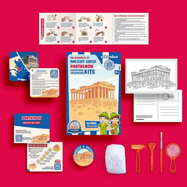 Arkerobox - Set arheologic educational si puzzle 3D, Grecia antica, Parthenon JEMARK2254