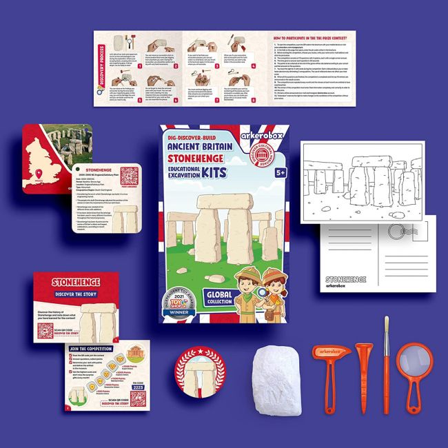 Arkerobox - Set arheologic educational si puzzle 3D, Marea Britanie antica, Stonehenge JEMARK2223