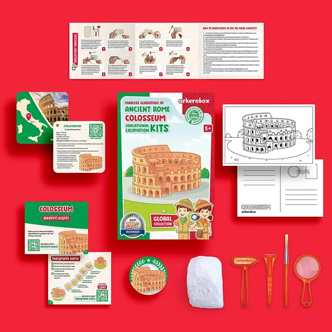 Arkerobox - Set arheologic educational si puzzle 3D, Roma antica, Colosseum JEMARK2247