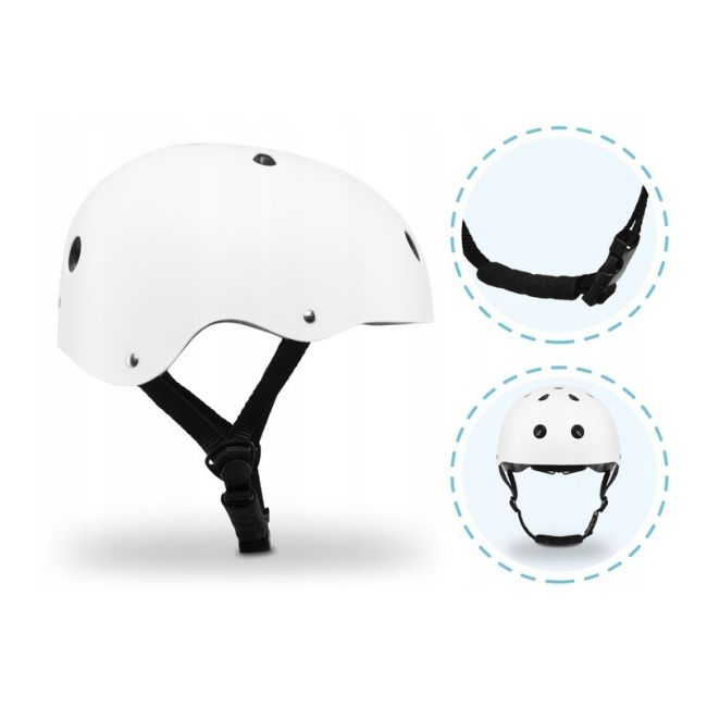 Lionelo - Casca pentru copii, Reglabila 50-56 cm, Din ABS si EPS, Conform cu standrdul EN1078, Alb BYNLO-HELMET_WHITE