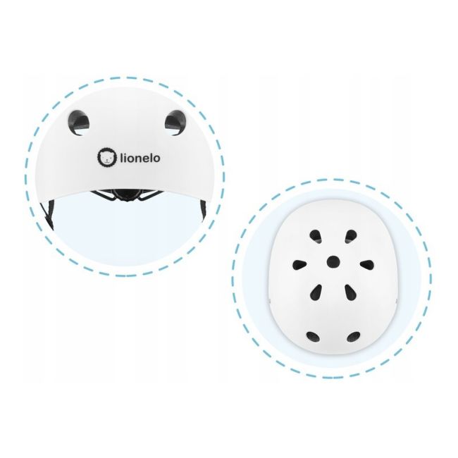 Lionelo - Casca pentru copii, Reglabila 50-56 cm, Din ABS si EPS, Conform cu standrdul EN1078, Alb BYNLO-HELMET_WHITE