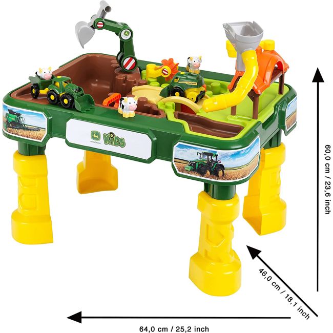 Masuta de joaca cu apa si nisip 2 in 1 - ferma john deere tk3948