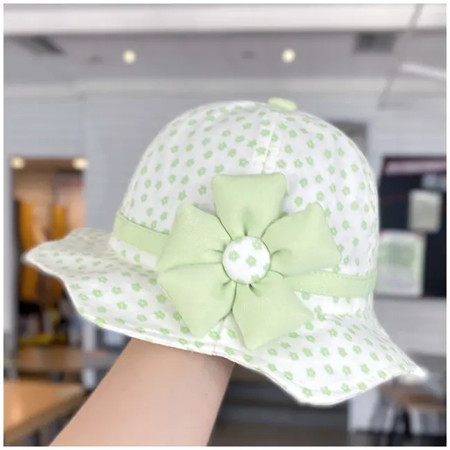 Palariuta ivoire pentru fetite - Green flower MDHAT357-pa02