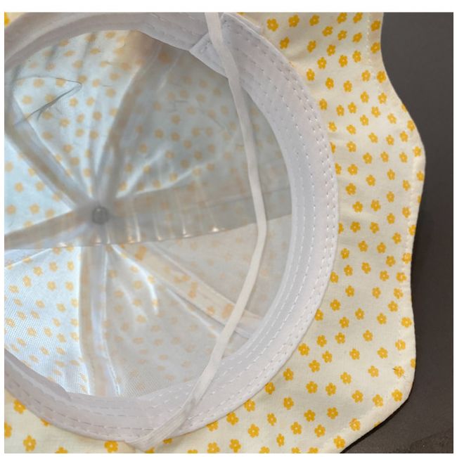 Palariuta ivoire pentru fetite - Yellow flower MDHAT357-2-pa02