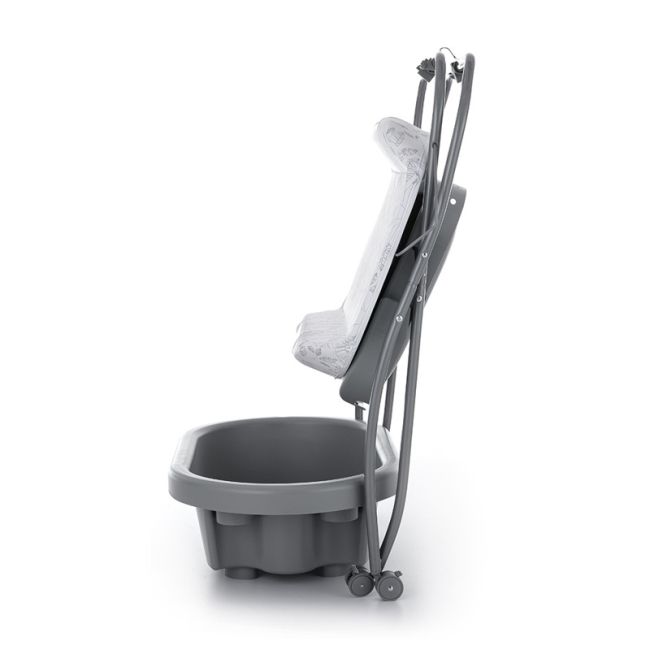 Petite&Mars - Cadita 3 in 1, Spa, Cu masuta de infasat si spatiu de depozitare, Pliabila, Cu roti si sistem de scurgere, Gri BYN771902