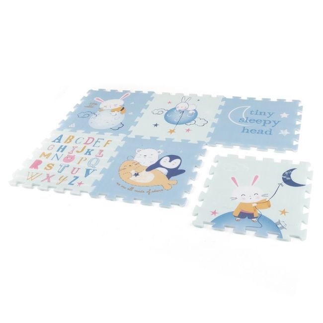 Petite&Mars - Covoras puzzle din spuma, Format din 6 piese reversibile, 116x174x1.5 cm, Multicolor BYN436072