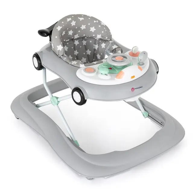 Petite&Mars - Premergator muzical cu panou interactiv si lumini Cabrio, Inaltime reglabila pe 3 pozitii, 6 luni+, Gri BYN857902