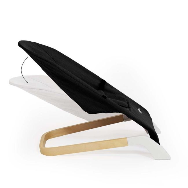 Petite&Mars - Sezlong balansoar, Calmy, Cu centura in 3 puncte, De la nastere pana la 9 kg, Negru BYN915900