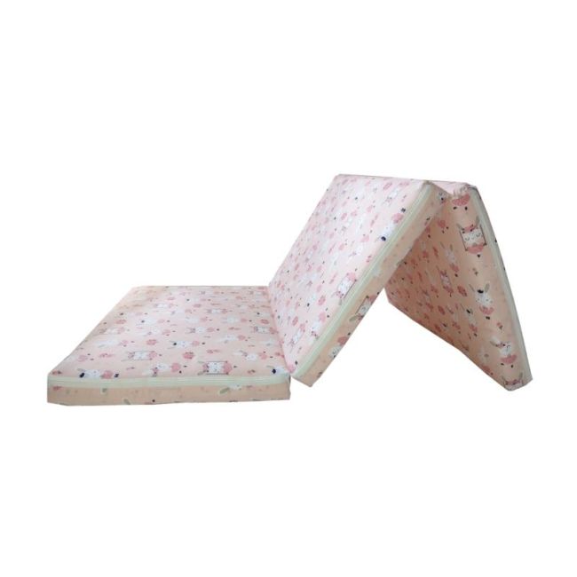 Saltea Pliabila Spuma Poliuretanica 120x60x5 cm - Dancing Bunny Roz 00086674