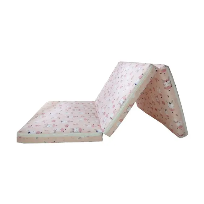 Saltea Pliabila Spuma Poliuretanica 120x60x5 cm - Dancing Bunny Roz 00086674