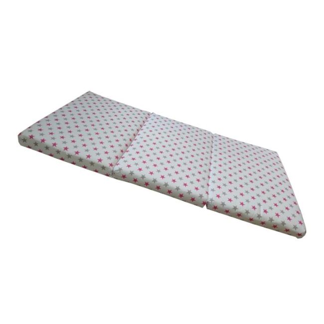 Saltea Pliabila Spuma Poliuretanica 120x60x5 cm - Stelute Gri Roz 00086682