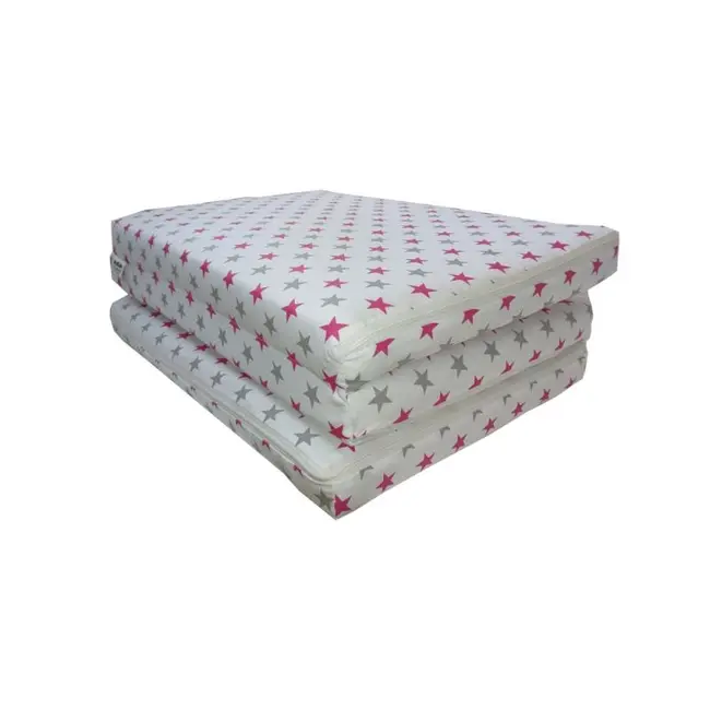 Saltea Pliabila Spuma Poliuretanica 120x60x5 cm - Stelute Gri Roz 00086682