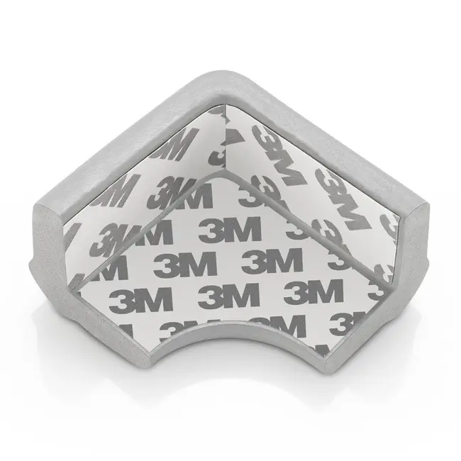 Set 4 protectii de colturi din spuma poliuretan, cu banda adeziva 3M, rezistenta la muscaturi, gri, Reer 82031