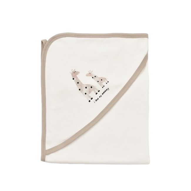 Paturica din bumbac organic Girafa, BabyCosy, Ecru, 85X85 cm JEMBC-CSY5906