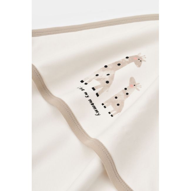 Paturica din bumbac organic Girafa, BabyCosy, Ecru, 85X85 cm JEMBC-CSY5906
