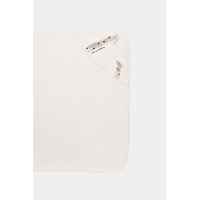 Paturica din bumbac organic Girafe, BabyCosy, Ecru, 85X85 cm JEMBC-CSY5908