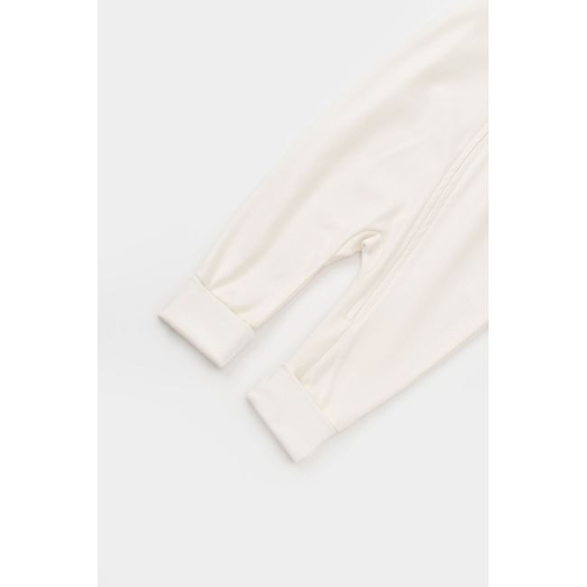 Salopeta cu fermoar Girafa, BabyCosy, 100% bumbac organic, Ecru (Marime: 9-12 luni) JEMBC-CSY3041-9