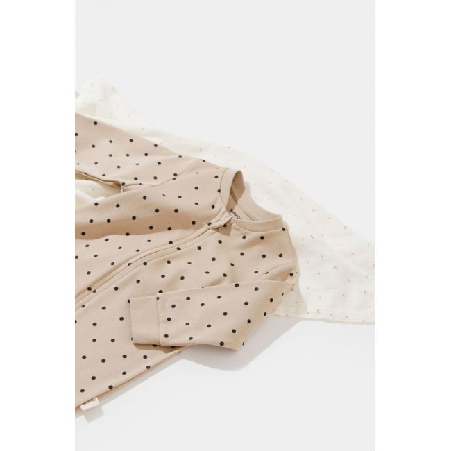 Salopeta cu fermoar si buline Girafa, BabyCosy, 100% bumbac organic, Mink (Marime: 3-6 Luni) JEMBC-CSY3044-3