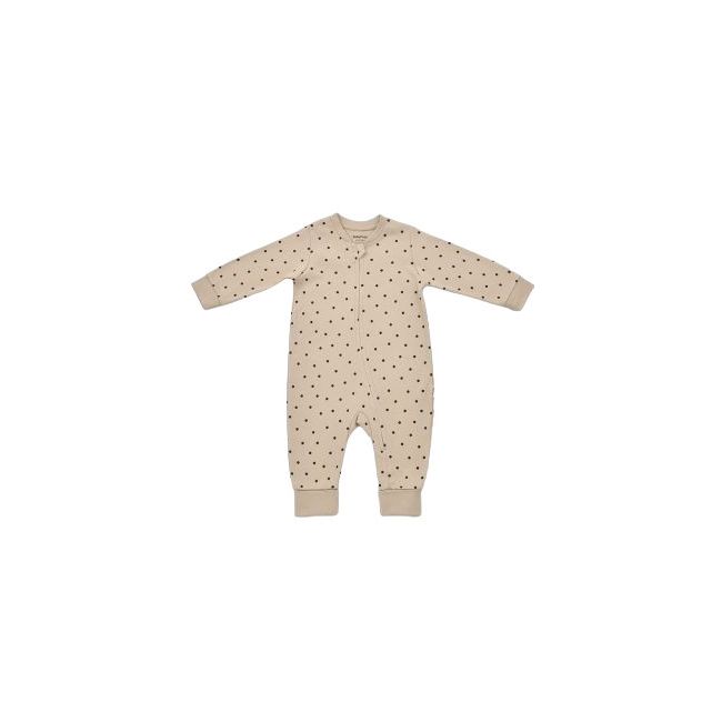 Salopeta cu fermoar si buline Girafa, BabyCosy, 100% bumbac organic, Mink (Marime: 9-12 luni) JEMBC-CSY3044-9