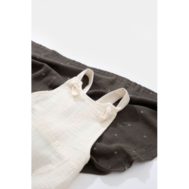 Salopeta de vara cu pantaloni lungi din muselina, BabyCosy, 100%bumbac, ecru (Marime: 6-9 luni) JEMBC-CSYM7006-6