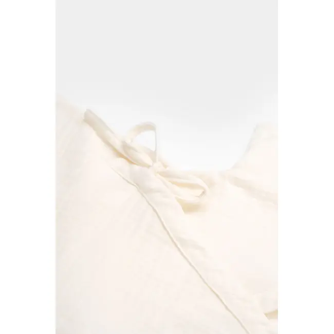 Salopeta petrecuta din muselina, BabyCosy, 100% bumbac organic, Ecru (Marime: 18-24 Luni) JEMBC-CSYM7000-18
