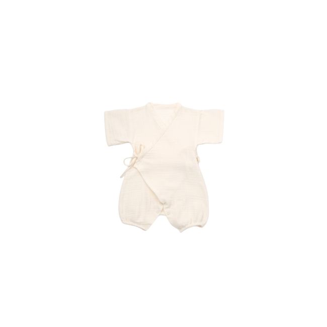 Salopeta petrecuta din muselina, BabyCosy, 100% bumbac organic, Ecru (Marime: 6-9 luni) JEMBC-CSYM7000-6