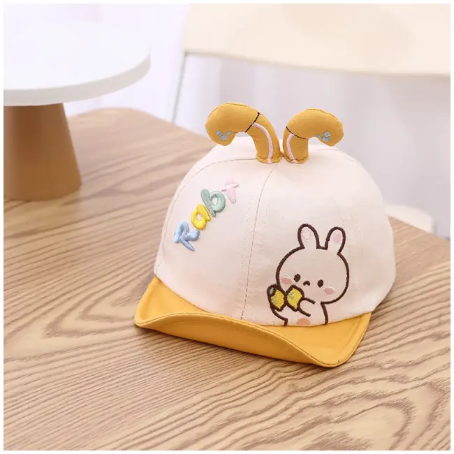 Sapca ivoire cu cozoroc moale galben mustar - Rabbit LIHAT338-2-pa02