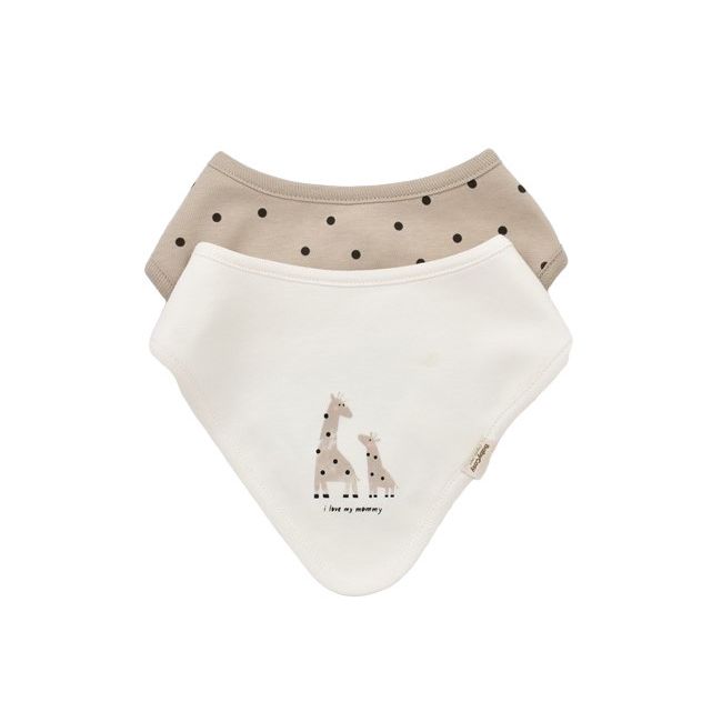 Set 2 bavete Girafa, BabyCosy, Ecru/Mink JEMBC-CSY5957