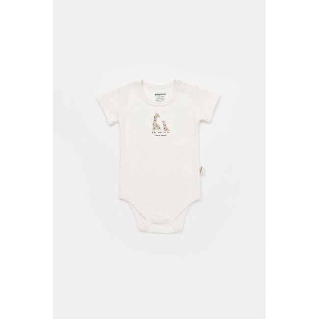 Set 2 body-uri bebe unisex Girafa, Baby Cosy, 100% bumbac organic (Marime: 0-3 Luni) JEMBC-CSY5758-0